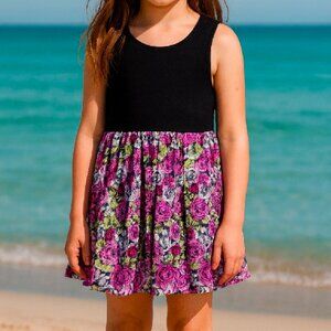 Girls Floral Taffeta Skirt Tank Dress Pippa & Julie  -Size 6